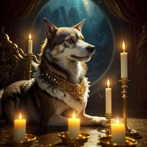 Candlelit Portrait of a Limier Briquet Hound