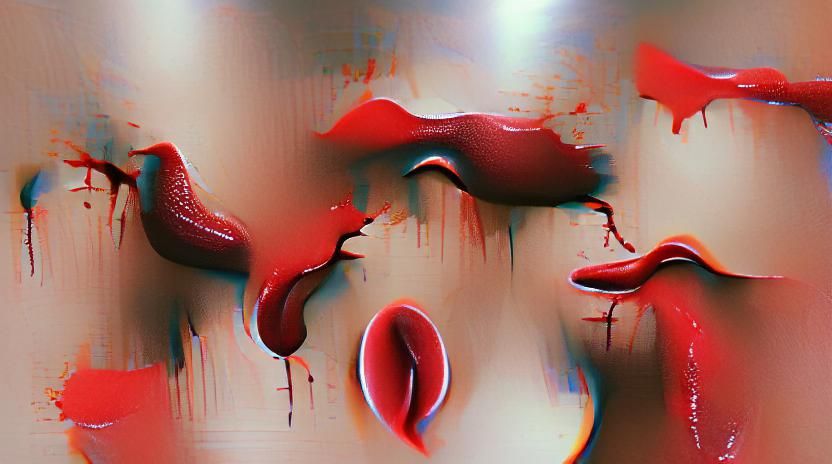 Abstract Bloody Lips Poster Art