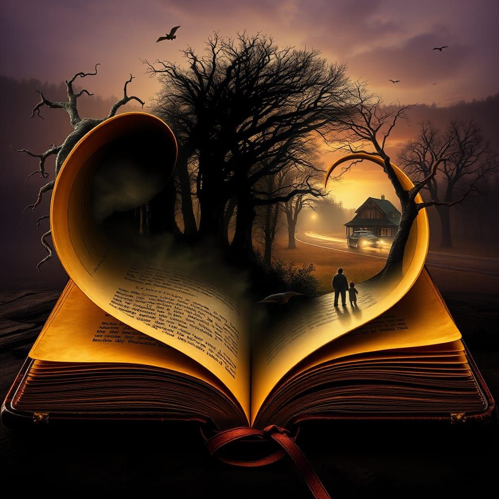 Eerie Book Portal to Pet Cemetery in Art Nouveau Style