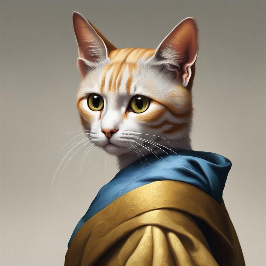 Kemono Cat as Girl with Pearl Earring