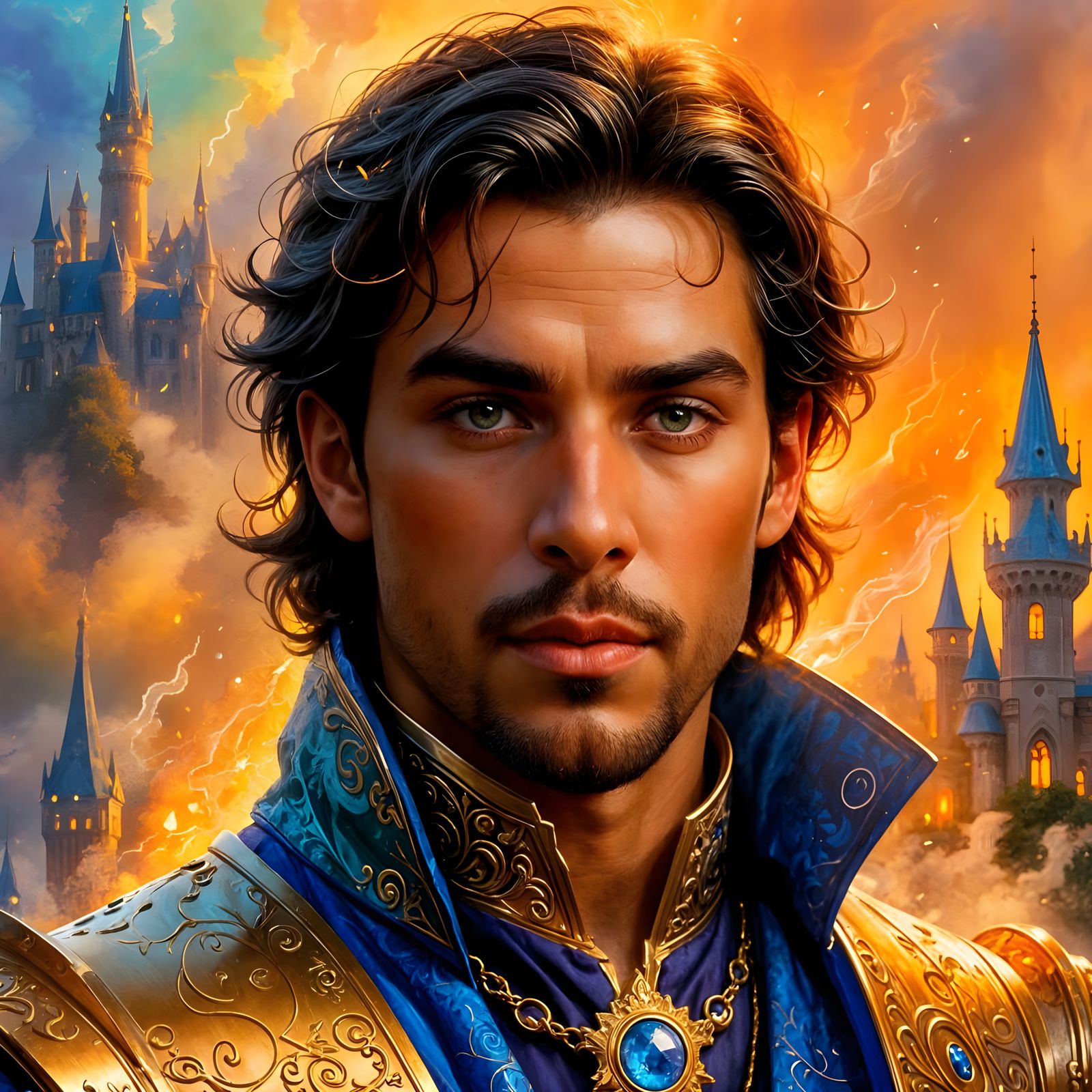 Dashing Prince with Phone in Ethereal Fantasy Style