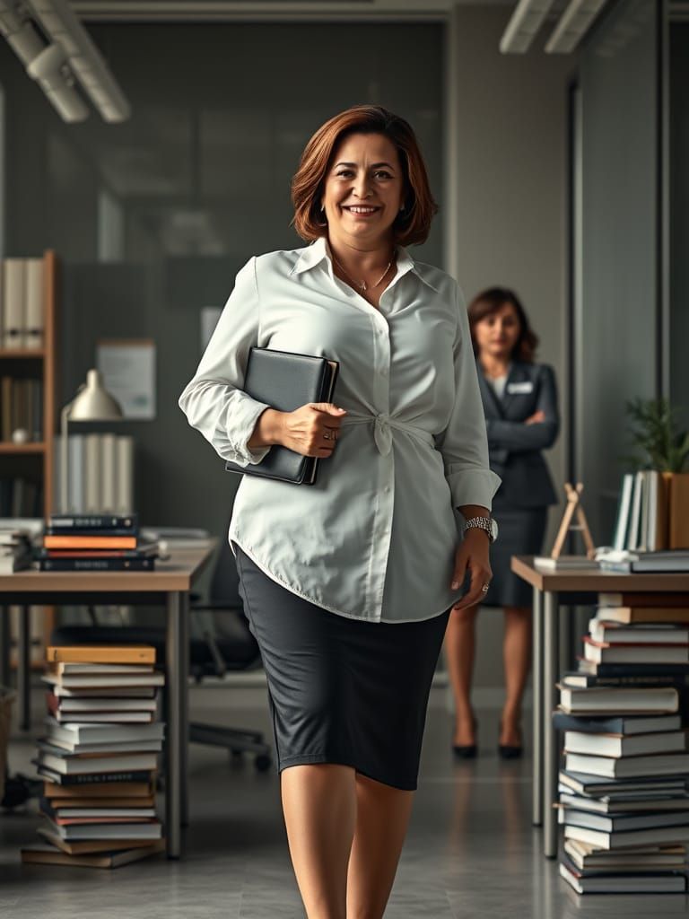 Photorealistic Portrait: Egyptian Woman in Office Setting