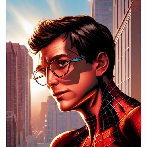 Peter Parker in Comic Book Style