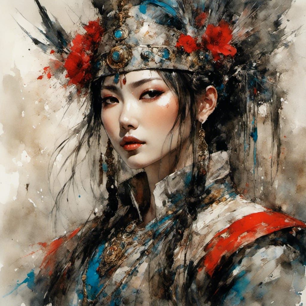 Korean Warrior and Princess in Macabre Style