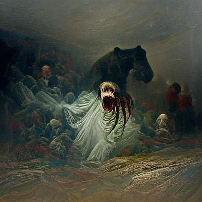 Horrific Vision of Fear in Dark Fantasy Style