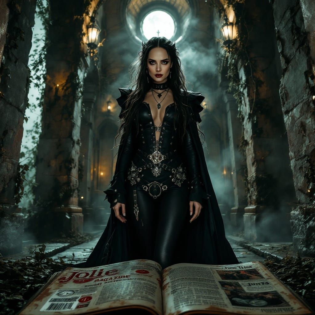 Angelina Jolie as Gothic Mistress Satan in Lighthouse