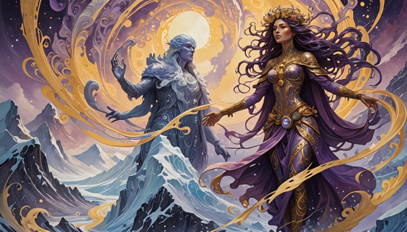 Antarctic Gods Rise in Art Nouveau Style