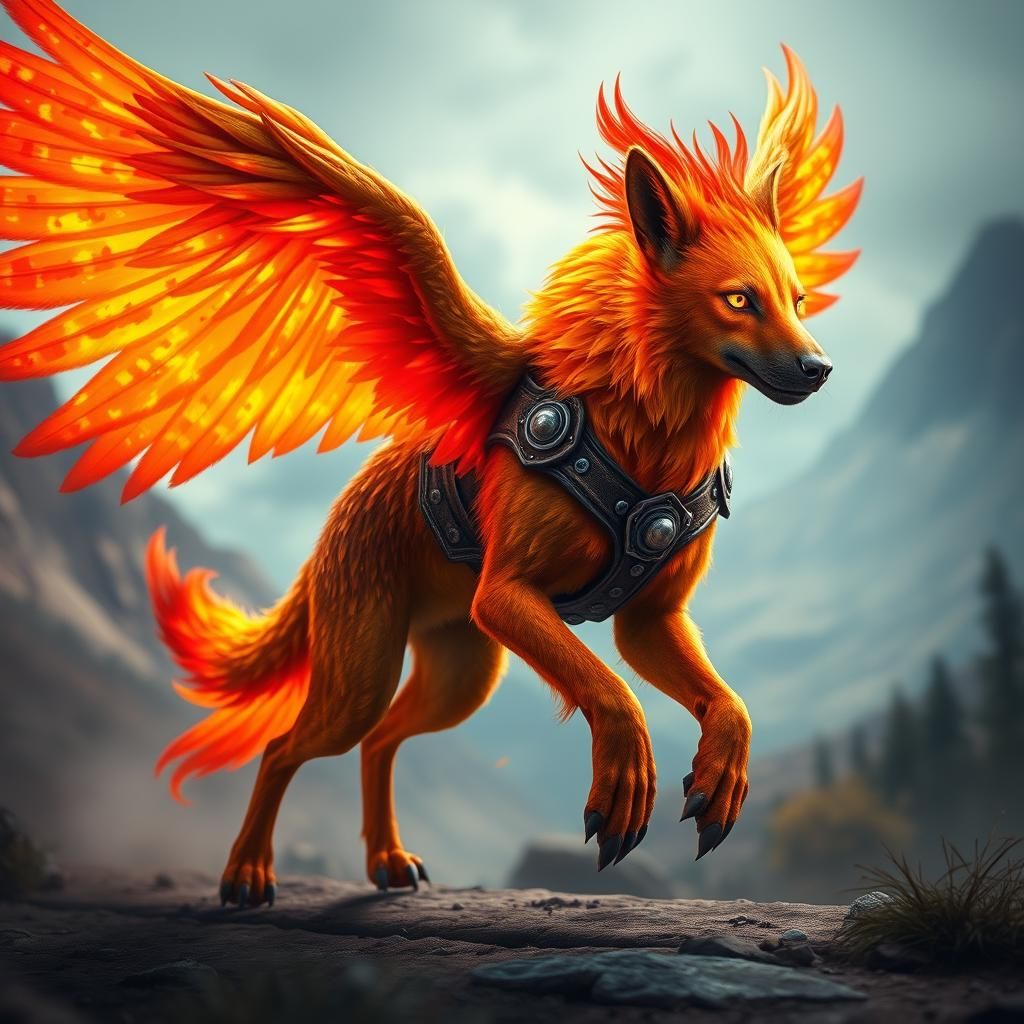 Fiery Phoenix Hound Ready to Hunt