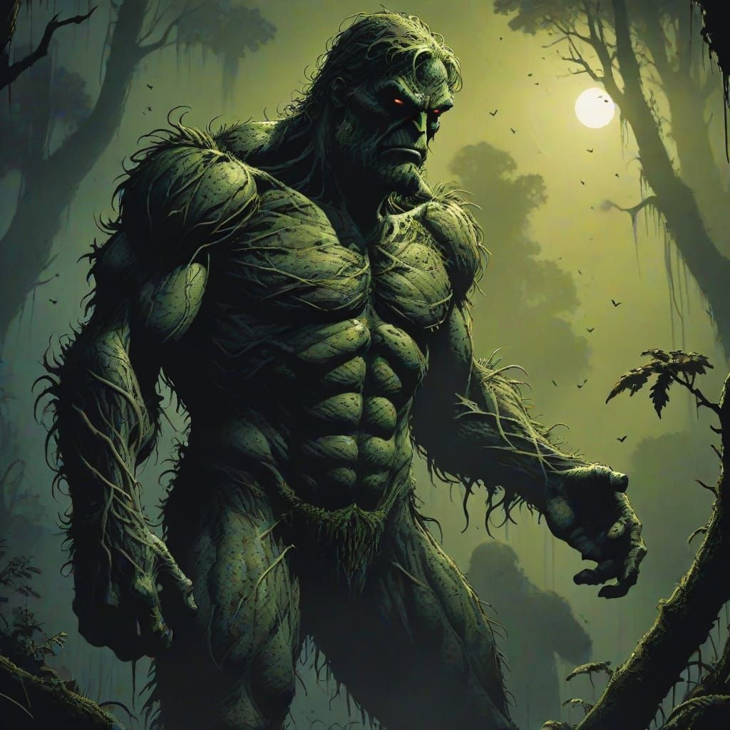 Swamp Thing in Frank Miller Comic Style