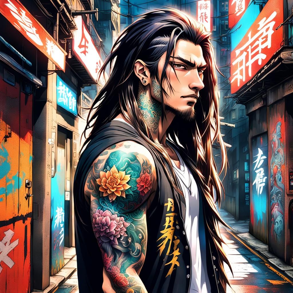Manga-Style Yakuza in Japanese Street Art