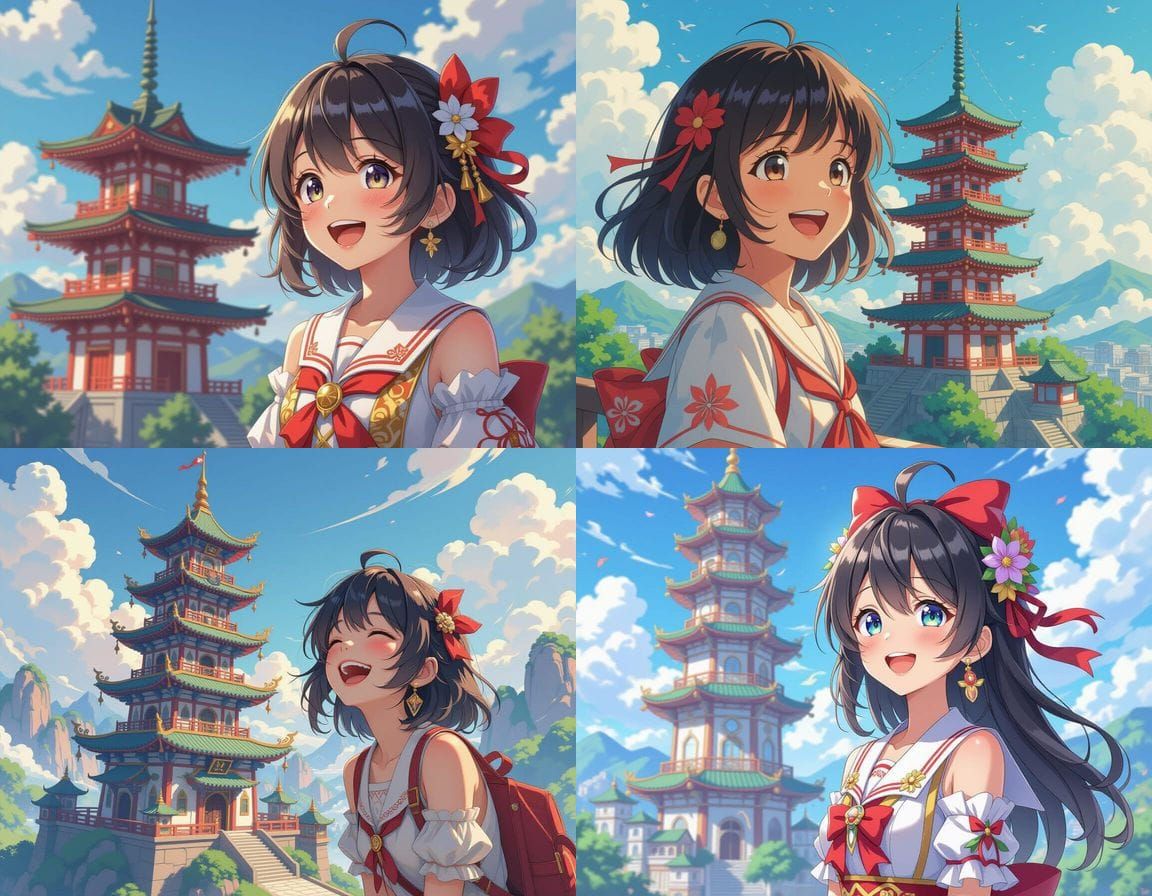 Anime Girl Laughing by Cheerful Tower in 8K