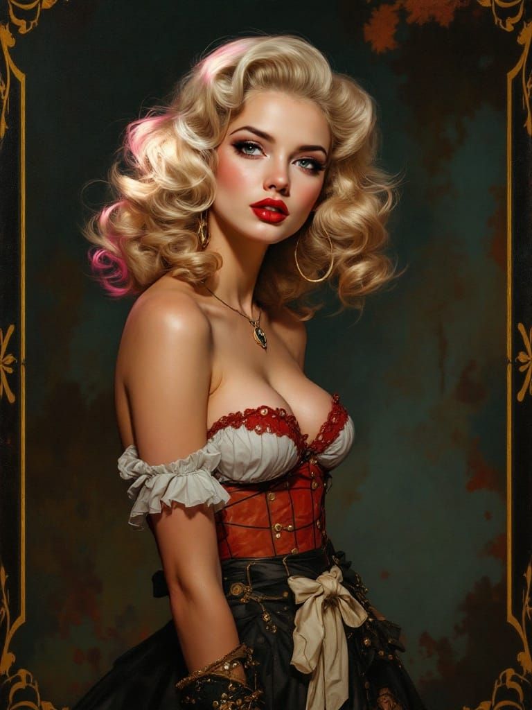 Pin-Up in Baroque Lighting and Vintage Style