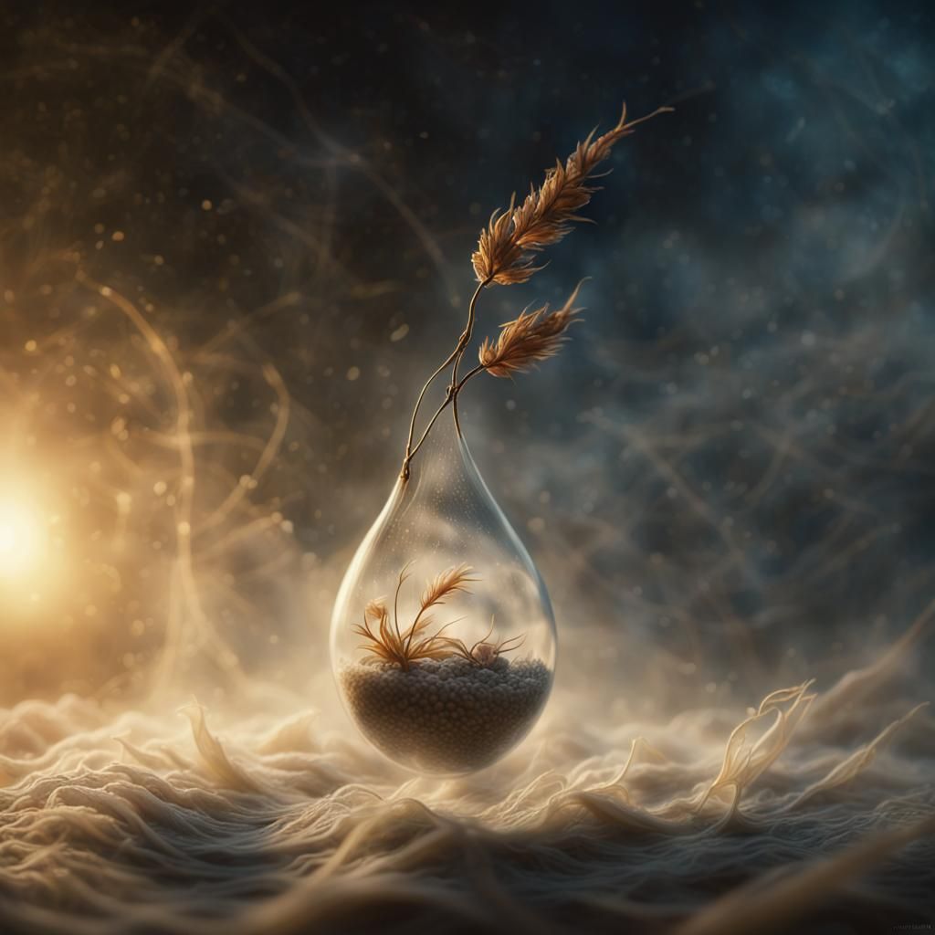 Seed in Misty Air: Impressionistic Fantasy Art