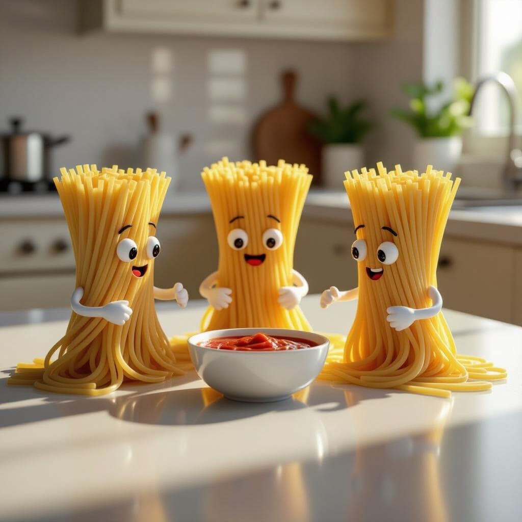 Spaghetti Playing Poker With Marinara Sauce