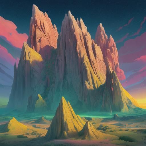 Surreal Square Corn Kernel in Dreamlike Landscape