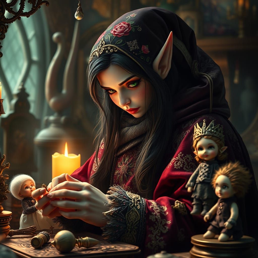 Enchanting Gothic Elf Crafts Whimsical, Haunting Dolls in th...