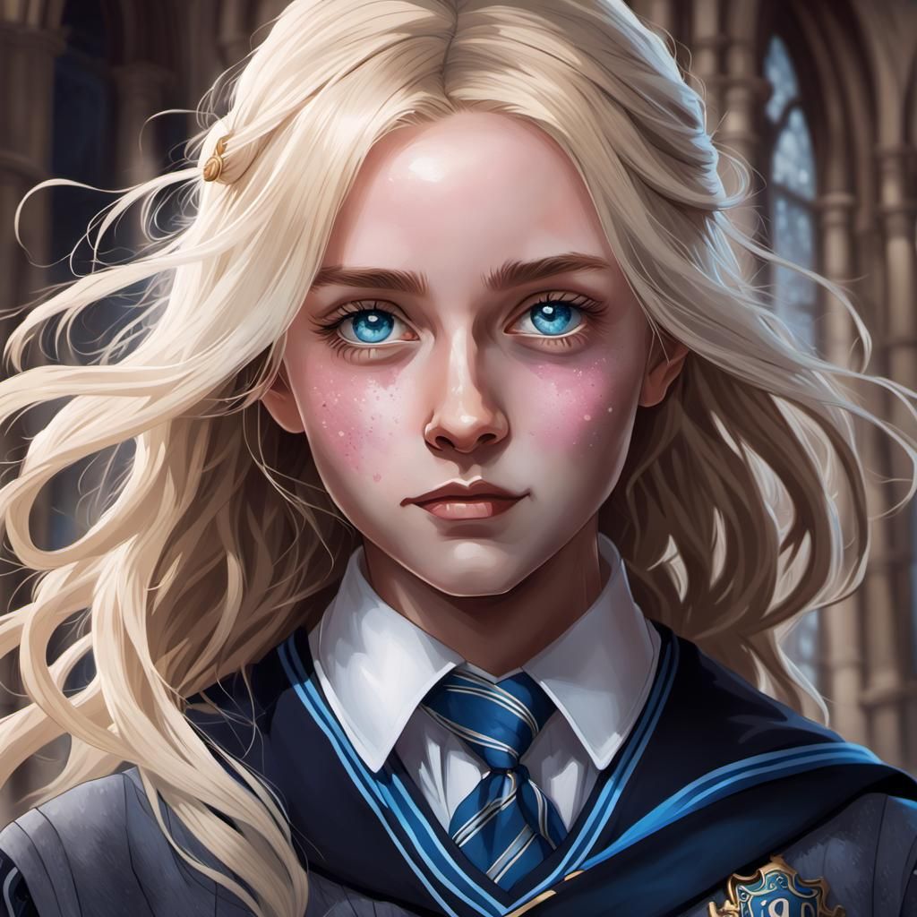 Luna Lovegood Portrait in Art Nouveau Style