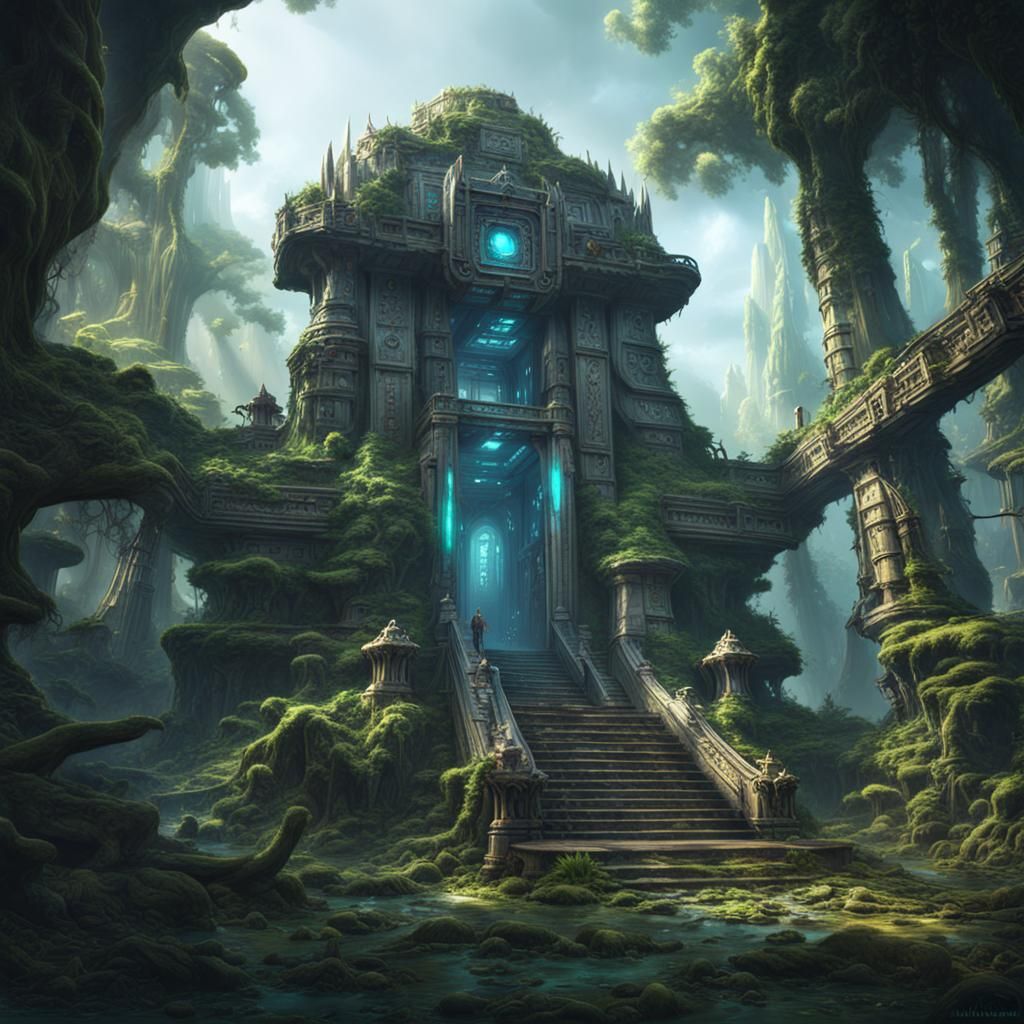 Ancient Alien Robot Temple in Jungle