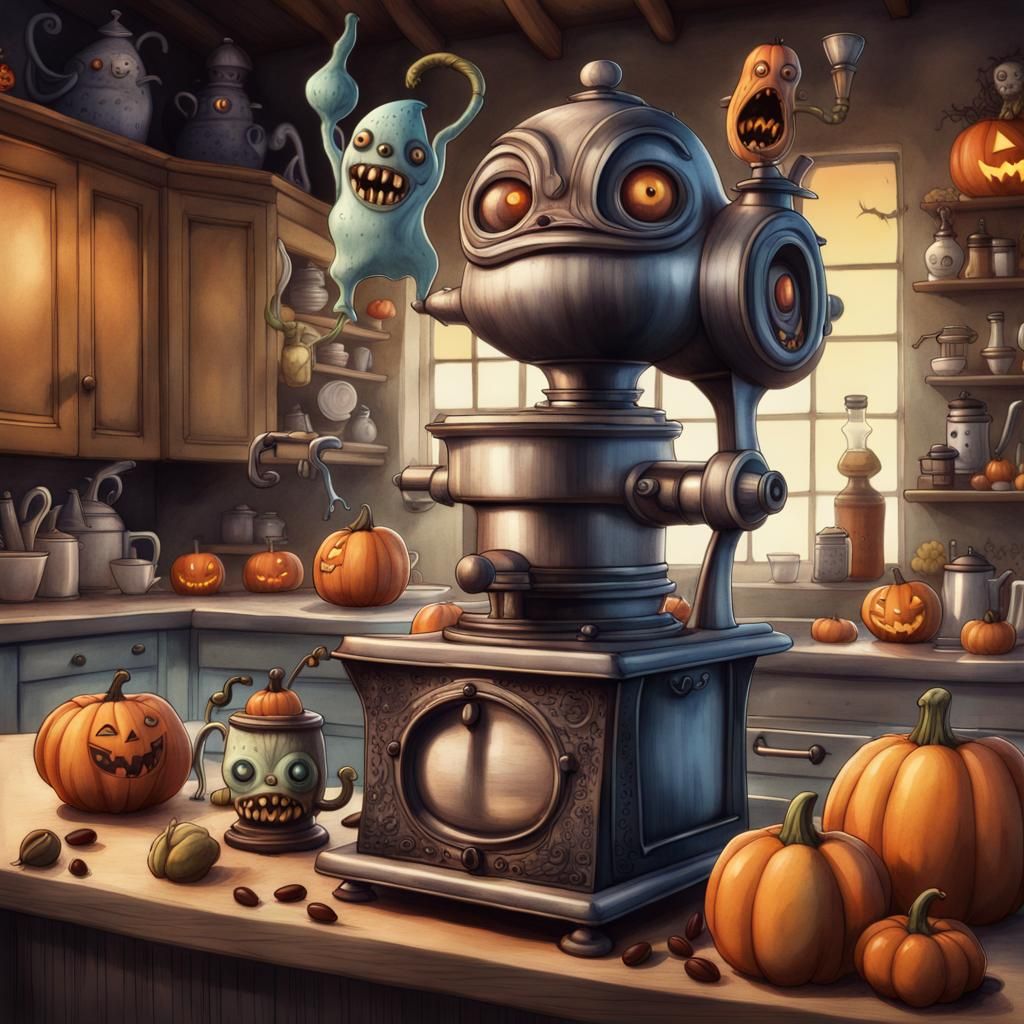Halloween Monsters Invade a Crazy Kitchen: Storybook Illustr...