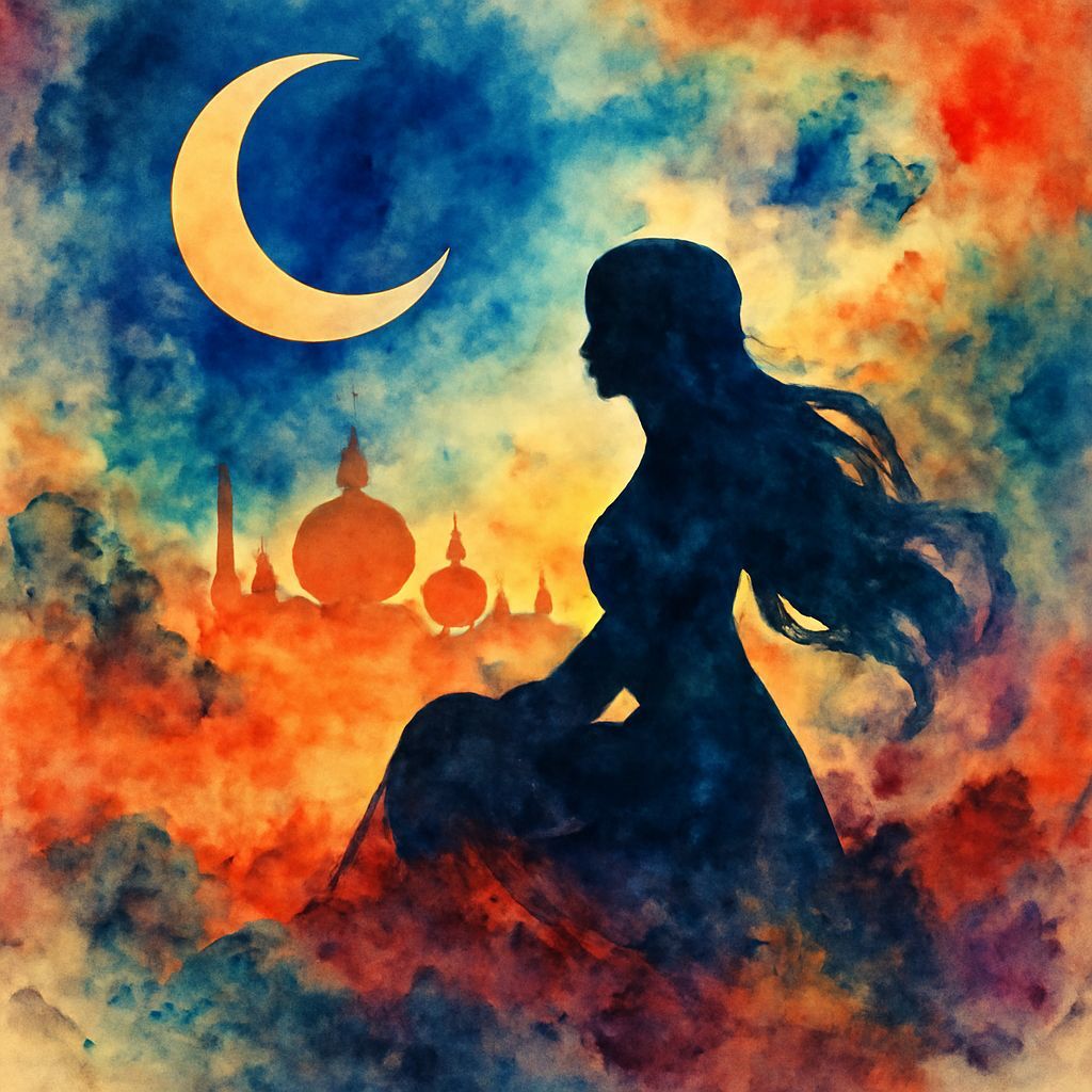 Scheherazade in Watercolor Dreamscape