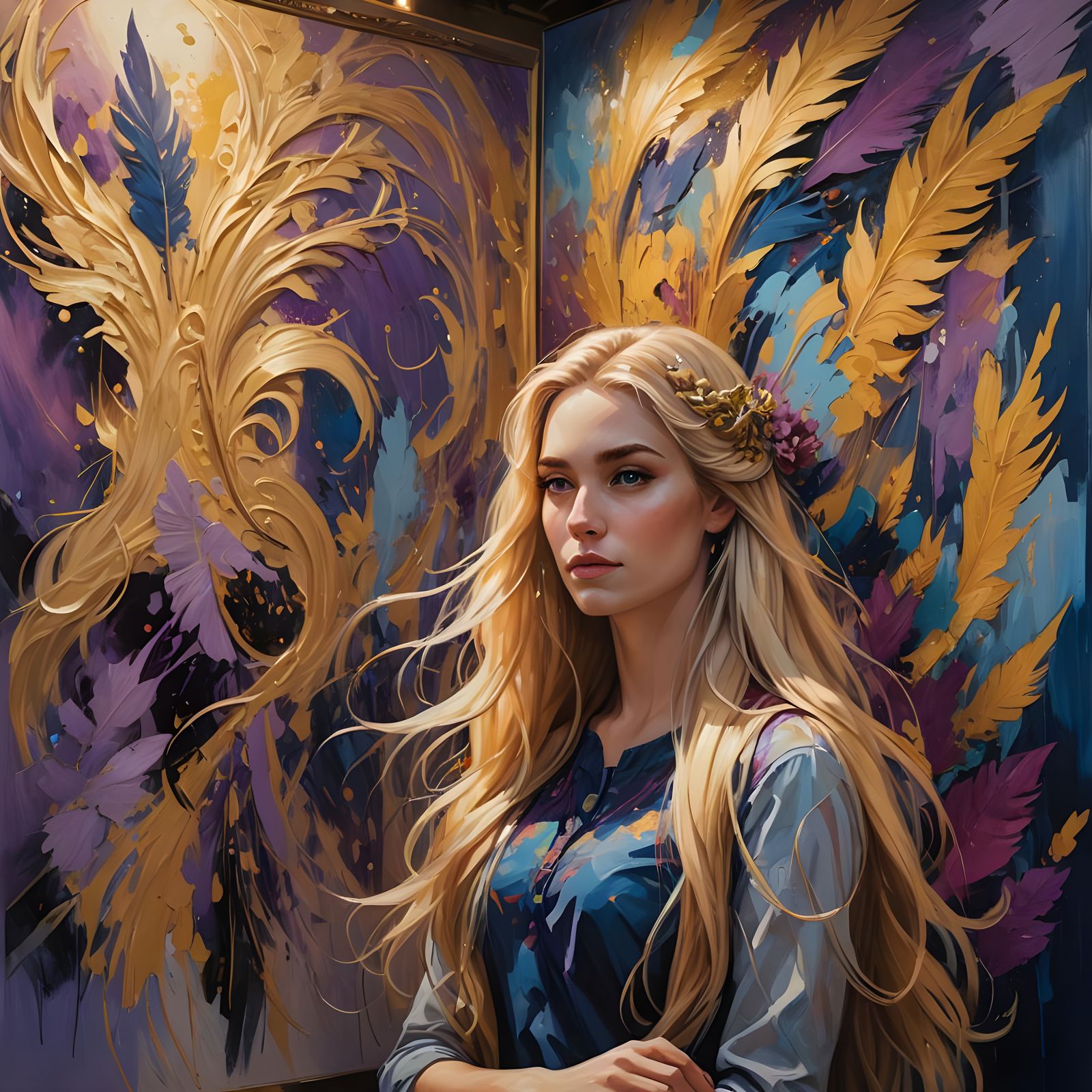 Girl Painting Gender Equality Artwork: Detailed Digital Art