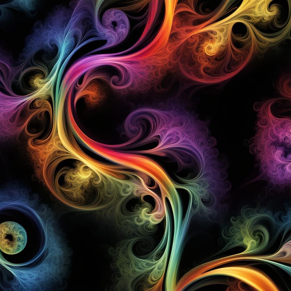 Vibrant Rainbow Smoke Abstract Art