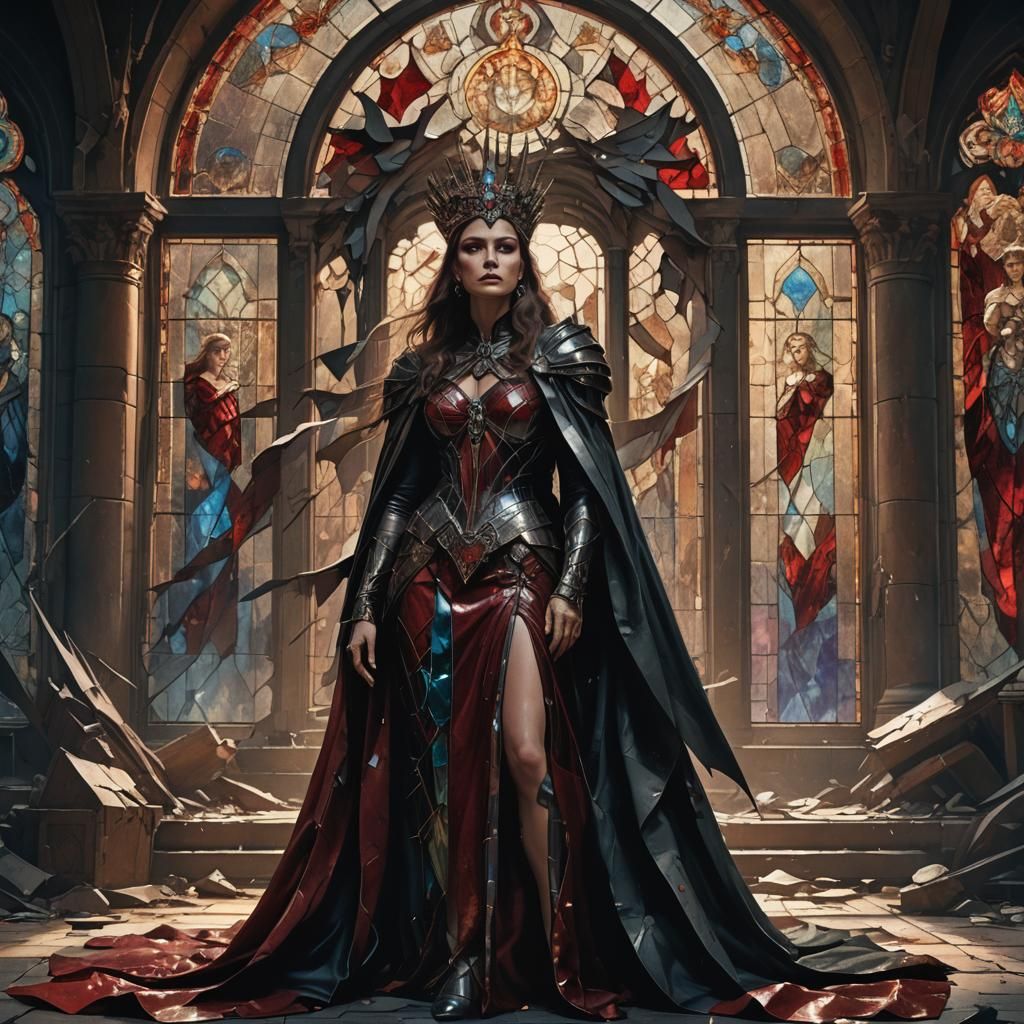 Sorrowful Woman in Shattered Throne Room