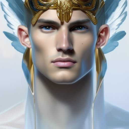 Futuristic Angelic Model with Gold Accessories