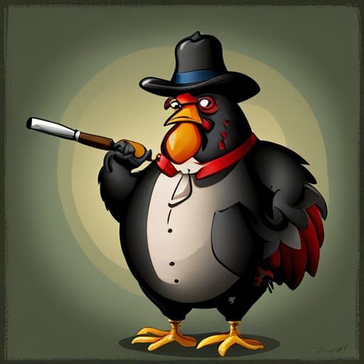 Beefy Barnyard Chicken Smoking Cigar