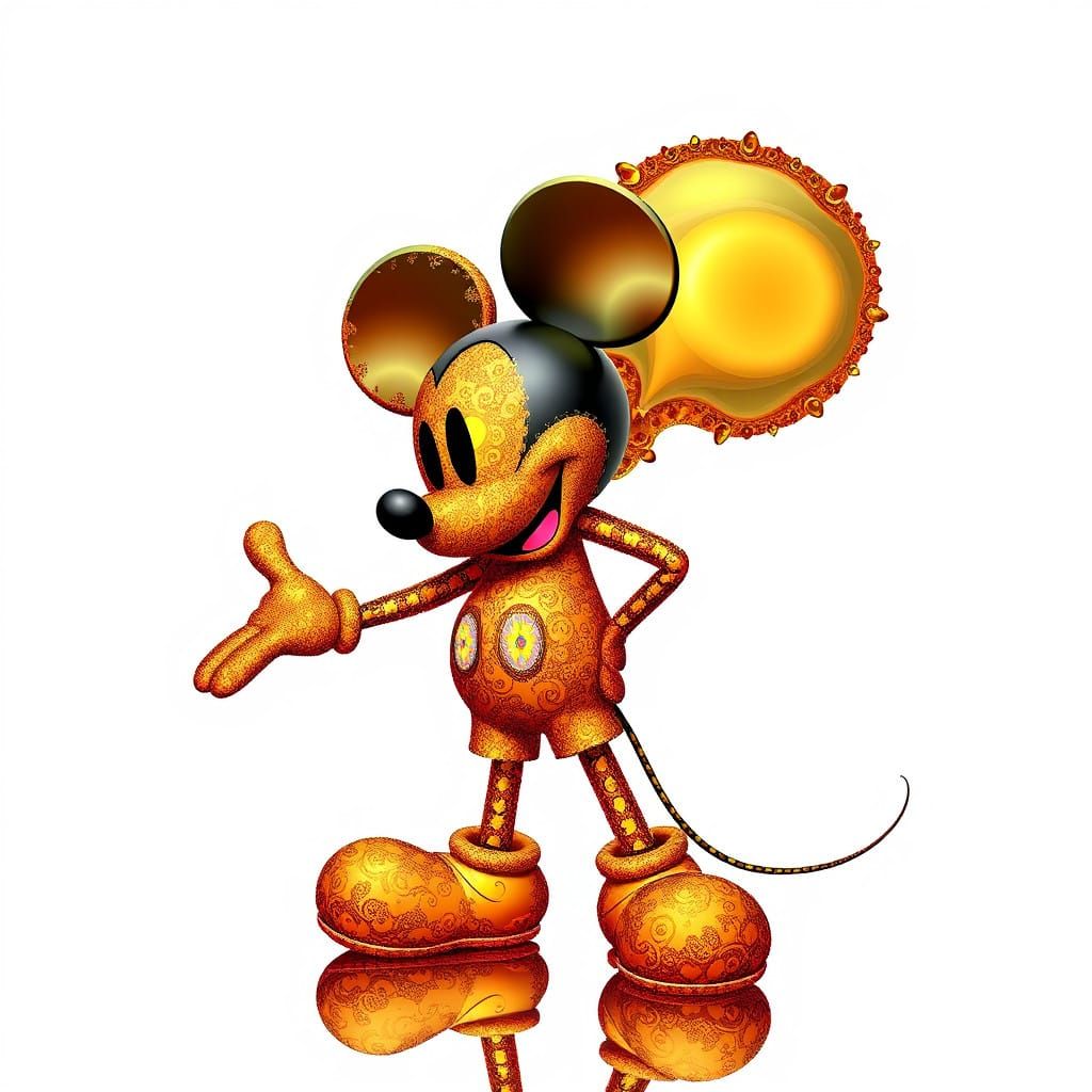 Surreal Mickey Mouse in Abstract Fractal Form