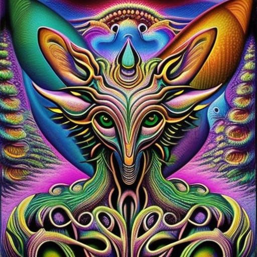 Mystical Hybrid Animal in Surreal Oil Painting
