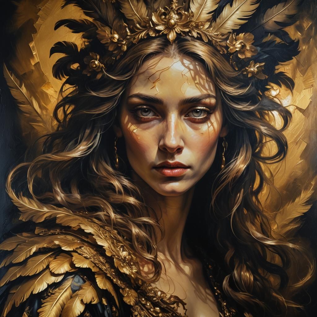 Baroque Portrait with Golden Glow and Chiaroscuro