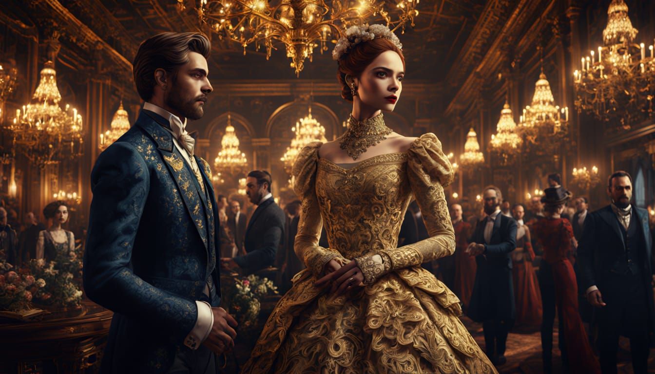 Extravagant Victorian Fashion Show in Fantasy Style