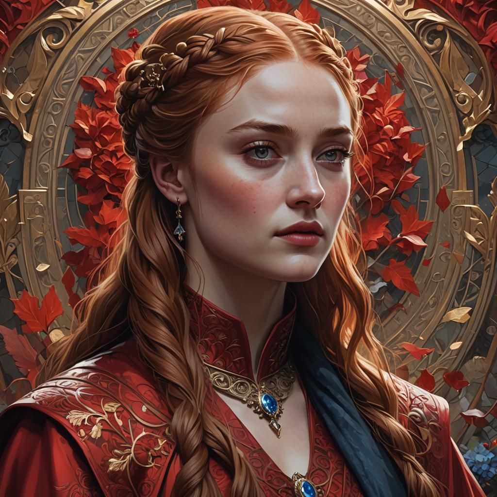 Elegant Portrait in the Style of Art Nouveau