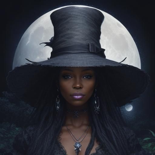 Voodoo Witch Portrait in Ethereal, Detailed Style