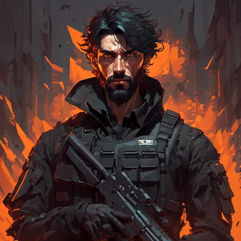 Militia Leader Portrait in Hyperdetailed Style