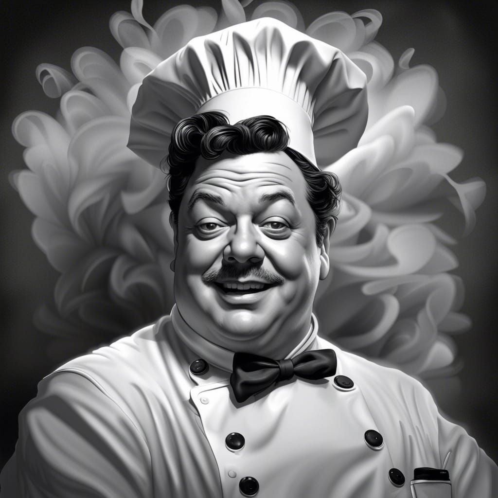 Jackie Gleason as Chef Kramden: Hyperdetailed Portrait
