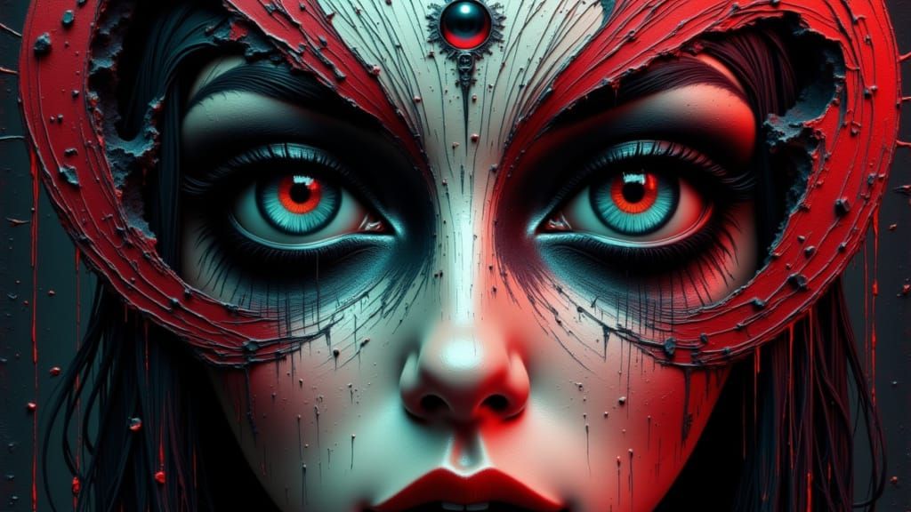 Surreal Three-Eyed Panopticon as Matte Painting