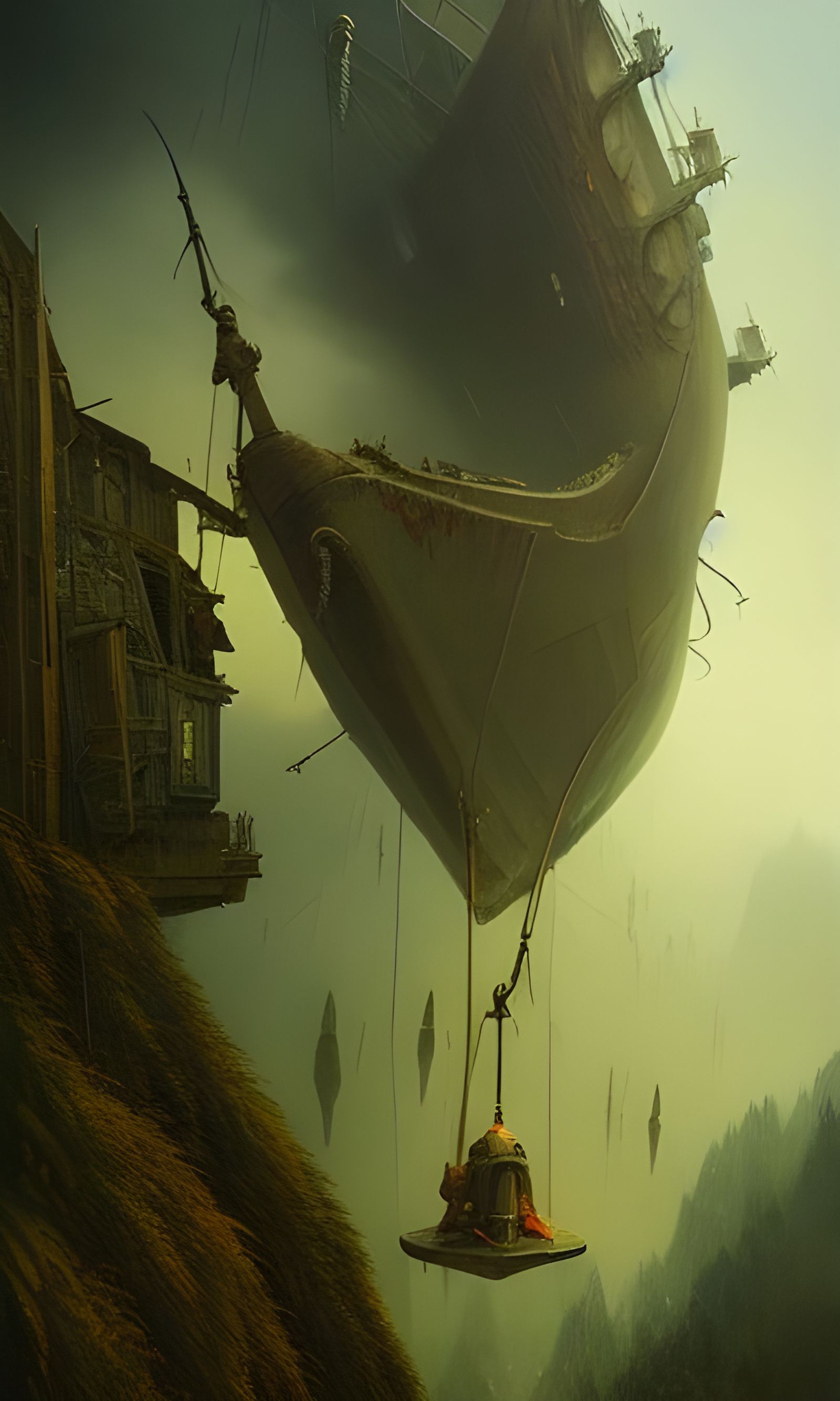 Sinister Storybook Scene as Detailed Oil Painting