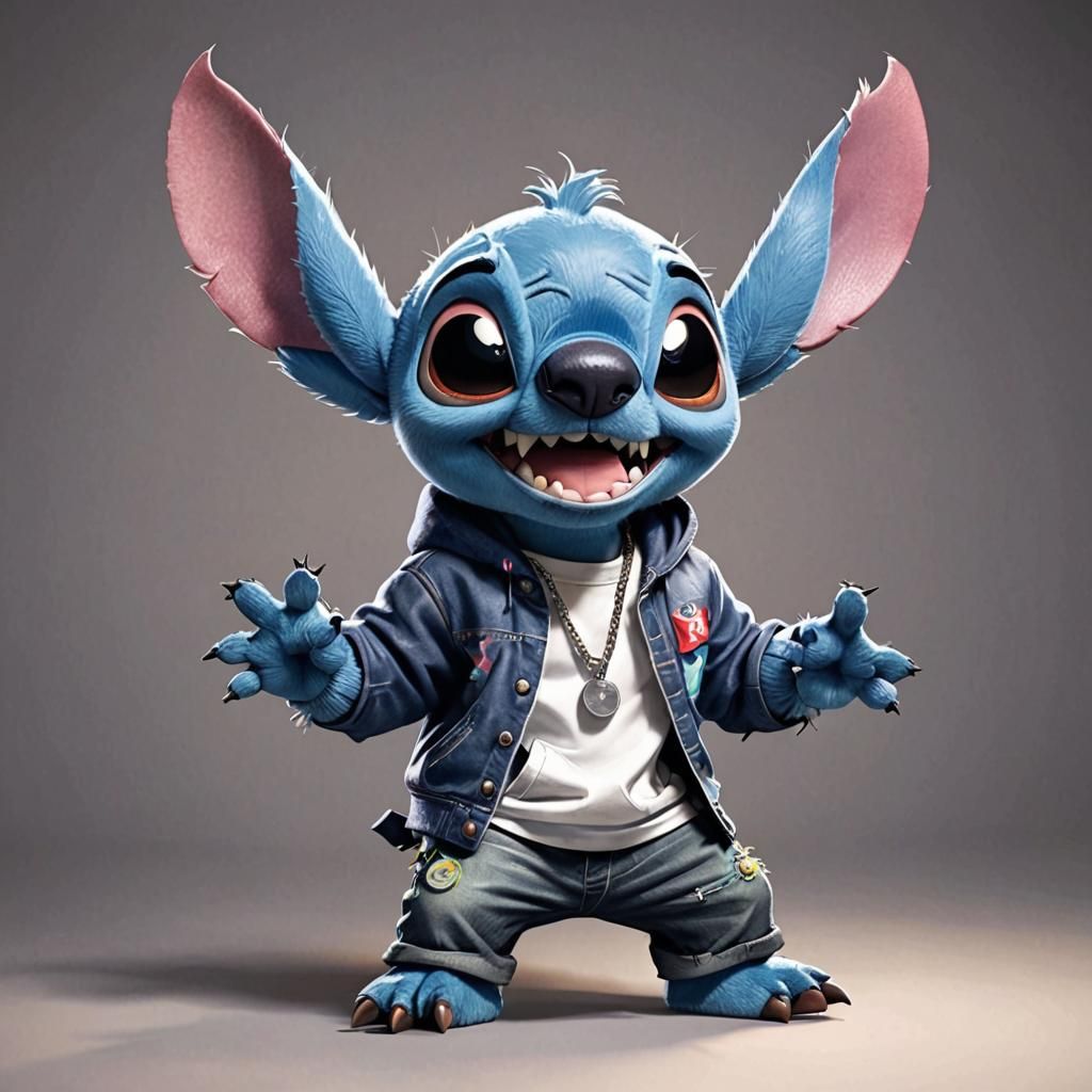Stitch Rapping: Artstation Trending AI Image