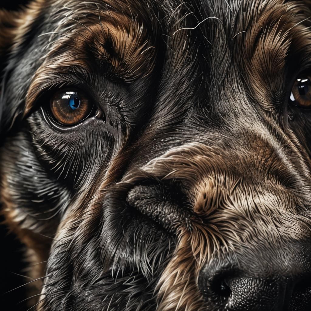 Hyperrealistic Close-Up of a Dog's Nose