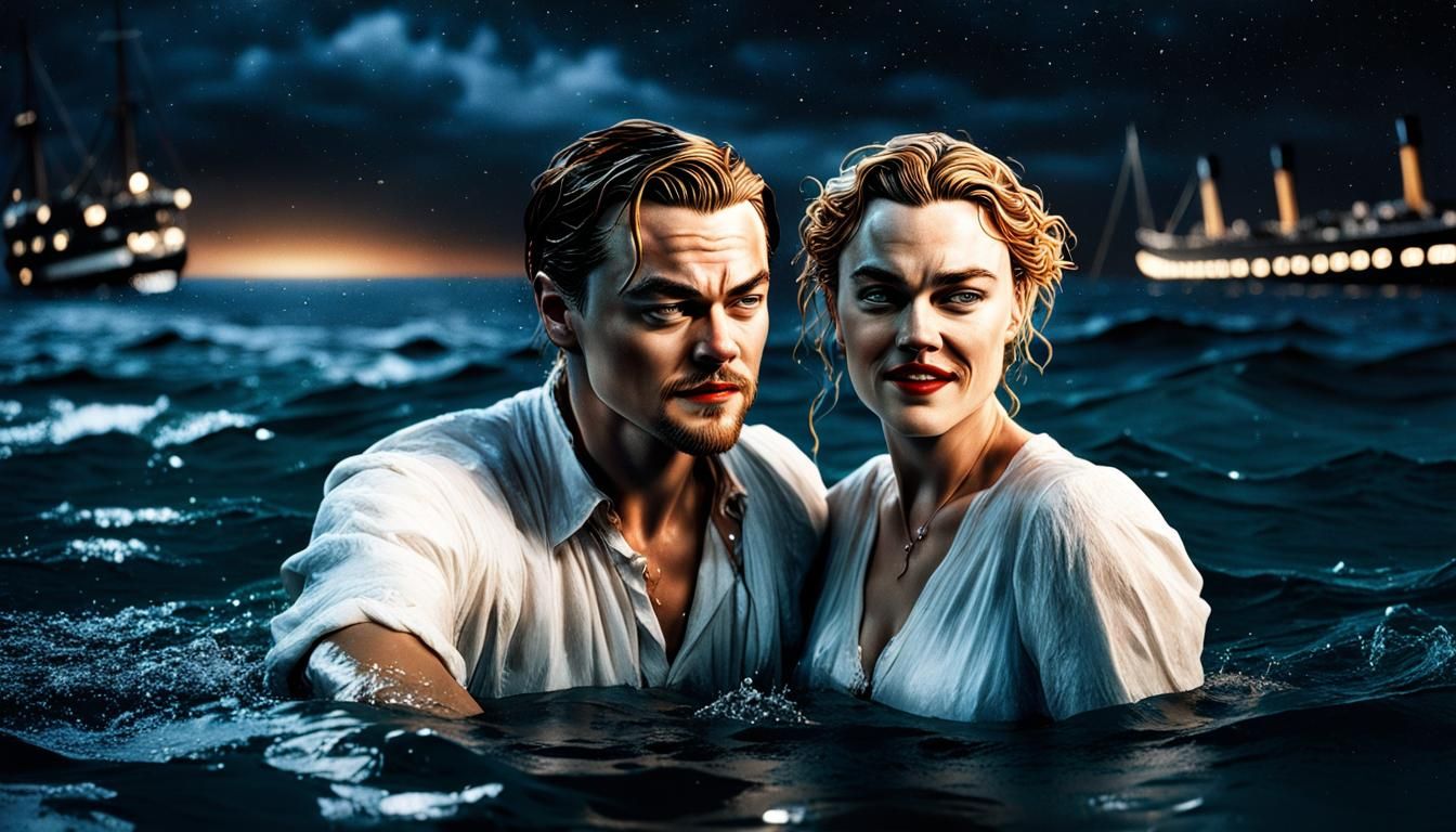 Jack and Rose swimming