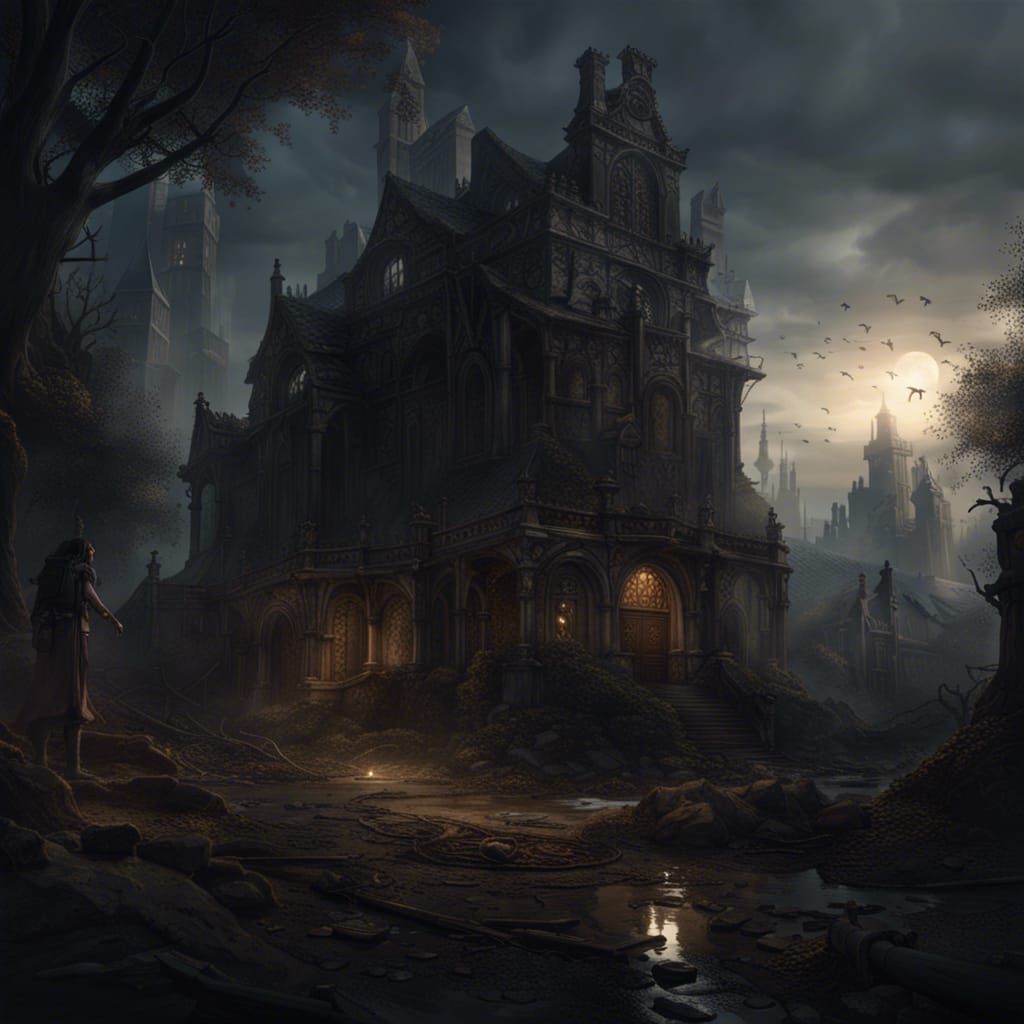 Dark Fantasy Wights in Forgotten Landscape