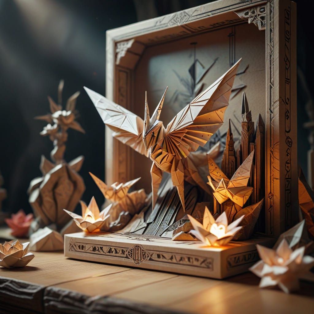 Origami Pergamon Altar Digital Art