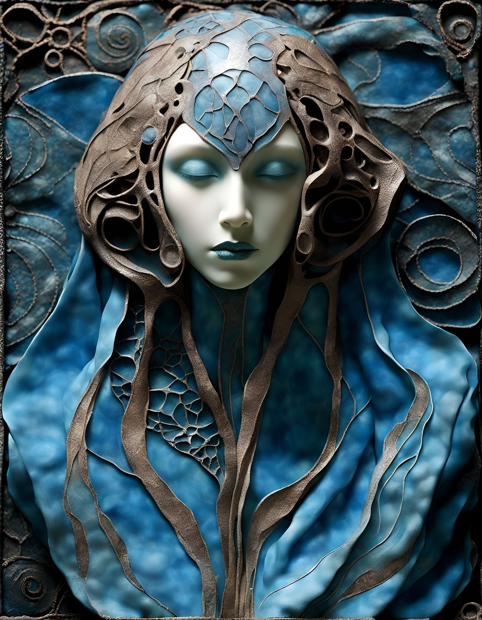 Byzantine Sculpture with Dramatic Shadows