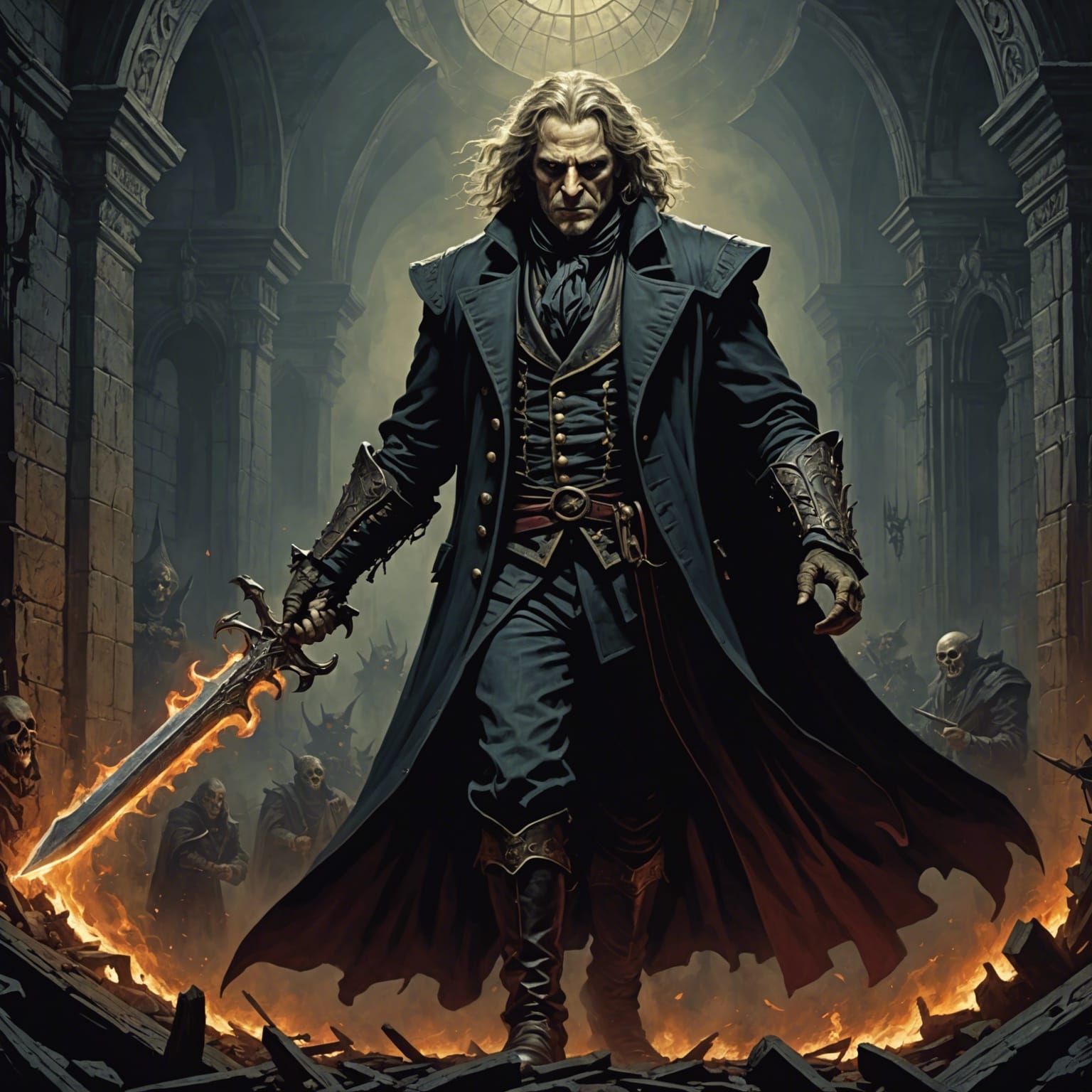 To Mega Therion: A Gothic Horror Illustration