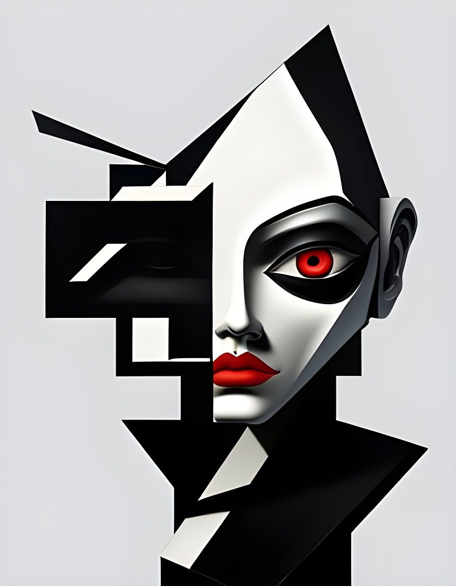 Minimalist Cubist Art Style Surreal Image