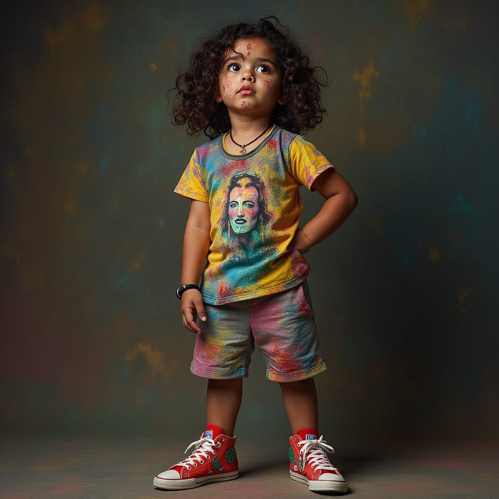 Contrasting Portrait Inspired by Surrealism and Baroque Art