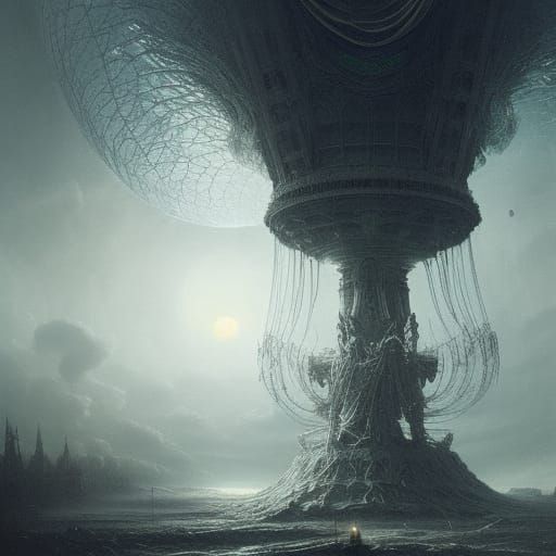 UFO Landing Near White House: Dramatic Digital Painting