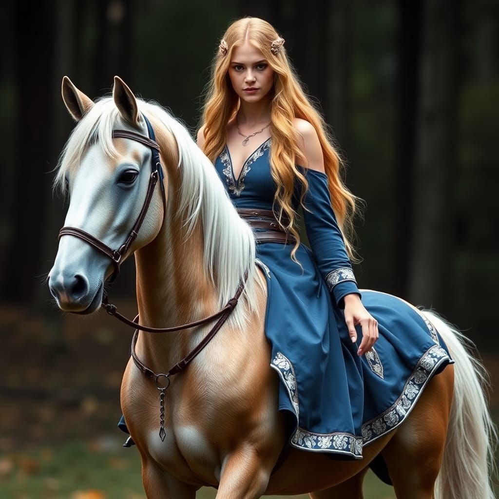 Serene Rivendell Centaur in Blue and Silver